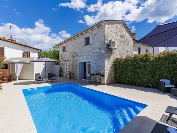 Blue, Swimming Pool, Composite Material, Resort, Estate, Villa, Thermae, Eco Hotel, Shade, Umbrella