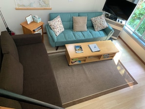 Two fold-down sleeper sofas (view from the loft)