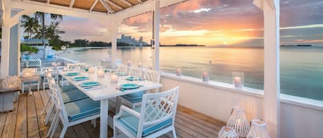 Watch the sunset while having dinner in the Gazebo.