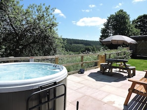 Hot tub with a view  | Storey Farm Cottage, Hartoft, near Pickering