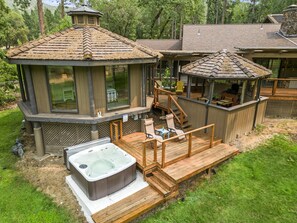 Octagon hot tub and decks