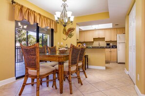 dining area - each unit decorated differently