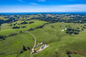 Aerial view of the farm at Forget Me Not Farm