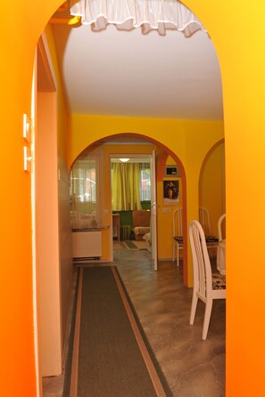 View from the bedrooms towards the entrance of the apartment 