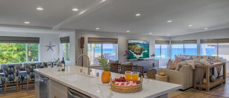 Open floor plan for entertaining large groups.  With incredible ocean views