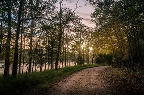 Drive 1 minute down to our boat dock, or you can walk a Nature Trail.