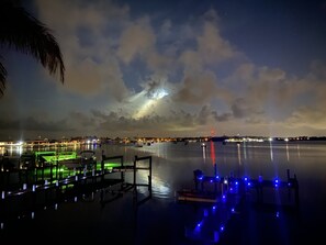 Bridge Street Pier view while listening to live music from Bridgetender + lights