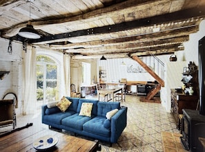 Stables gite downstairs living area 