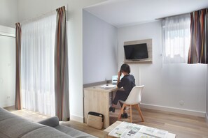 Get some work done at the flexible workspace.