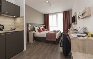 Get a peaceful night sleep in our cozy studio.