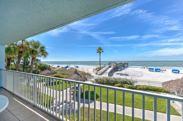 JC Resorts - Vacation Rental - Sand Dollar 105 -Indian Shores - Beach View from Balcony