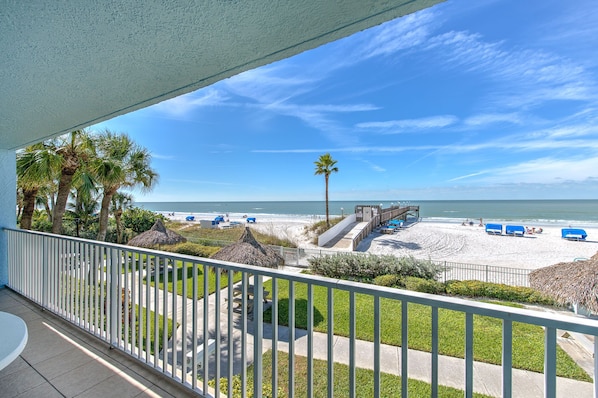 JC Resorts - Vacation Rental - Sand Dollar 105 -Indian Shores - Beach View from Balcony