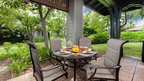 Enjoy breakfast on the covered lanai as you plan the days adventure