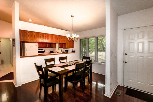 Dining area and kitchen