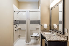 Get ready for your day in the bathroom.
