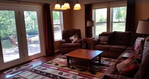 Relaxing views of Cottonwood creek from the living room.