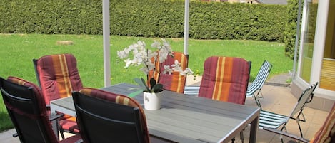 Table, Furniture, Plant, Property, Building, Chair, Window, Shade, Outdoor Table, Outdoor Furniture