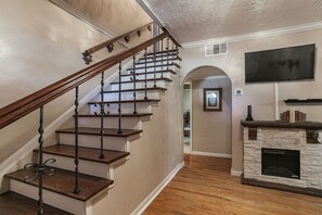 Hardwood, Flooring, Floor, Staircase, Handrail