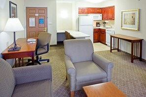 Our suite has a kitchen.