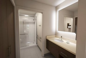 Get ready for your day in the bathroom.