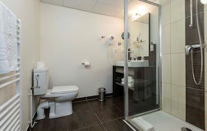 Get ready for your day in the bathroom.