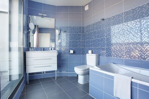 Get ready for your day in the bathroom.