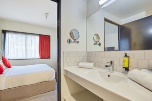 Get ready for your day in the lovely bathroom.