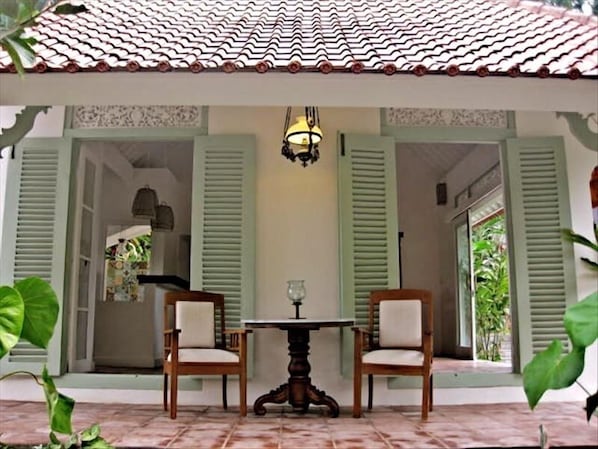 Living Room Verandah for breakfast dining.  