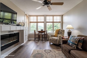 Living room with a queen sleeper sofa