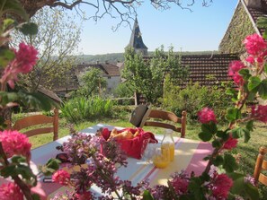 Al fresco breakfast with a view