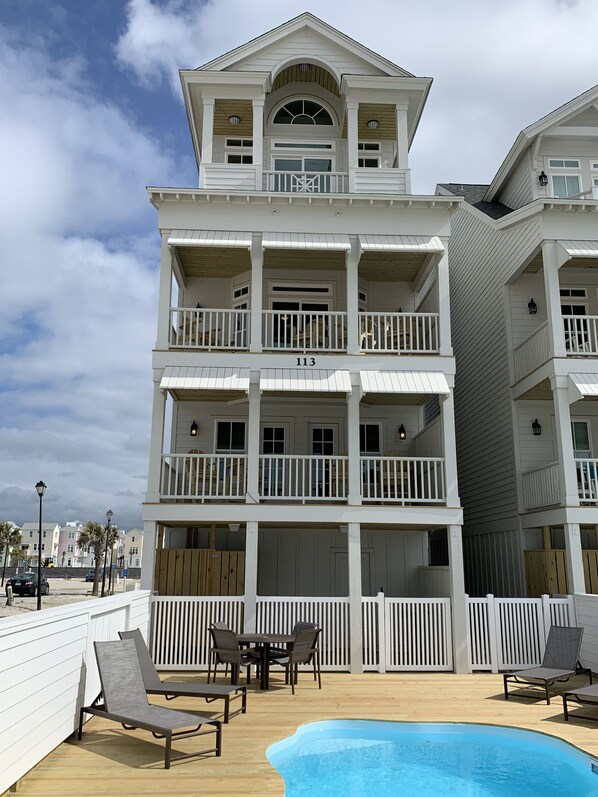 These are the decks overlooking the ocean