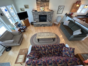 View of Livingroom from stairs.