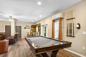 Lower Level Family Room with Theater, Pool Table, Bar and More