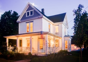 Evening exterior view from Main Street