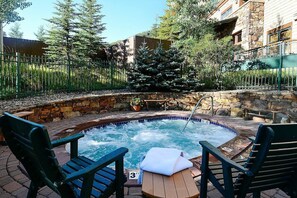 Get some sun at one of the two outdoor hot tubs