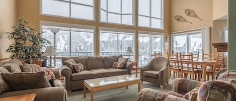 Living Room with an Amazing View of the Village 