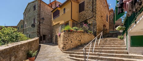 Sky, Plant, Property, Building, Window, Architecture, Stairs, Flowerpot, House, Road Surface