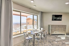 Dining Area | Dishes & Flatware Provided | Mountain Views