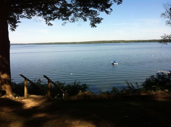 Veiw from the chairs by the fire pit.