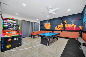 newly installed basketball game in game room