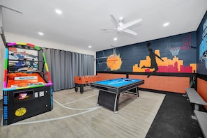 newly installed basketball game in game room