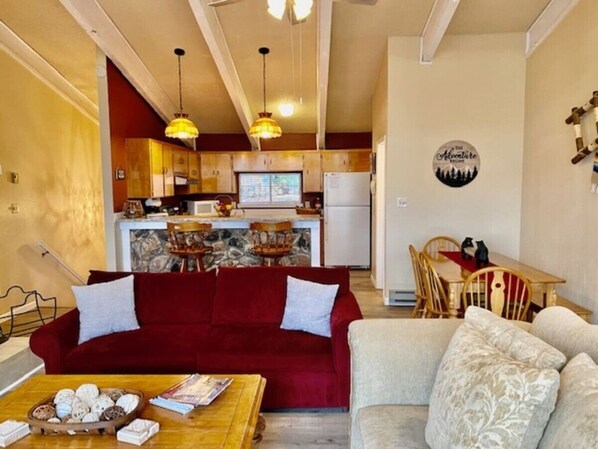 Upstairs Living Area and Kitchen
