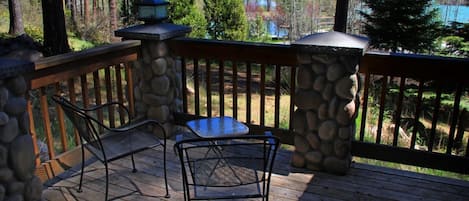 The deck overlooks Harriman Creek and Upper Klamath Lake. You and nature.