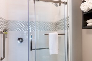 Get ready for your day in the bathroom.