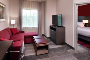 Enjoy TV in the living area.