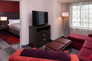 Enjoy TV in the living area.