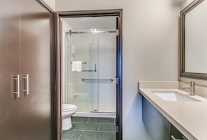 Get ready for your day in the bathroom.