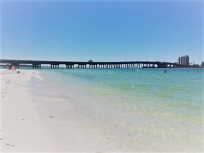 Beautiful private beach to play and watch dolphins up close.