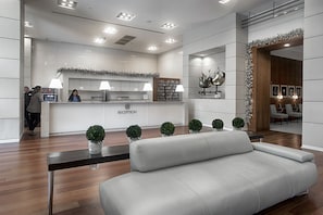 Front desk in lobby open 24/7 for your check-in.