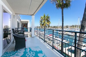 Patio harbor views.